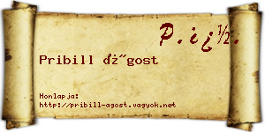 Pribill Ágost névjegykártya